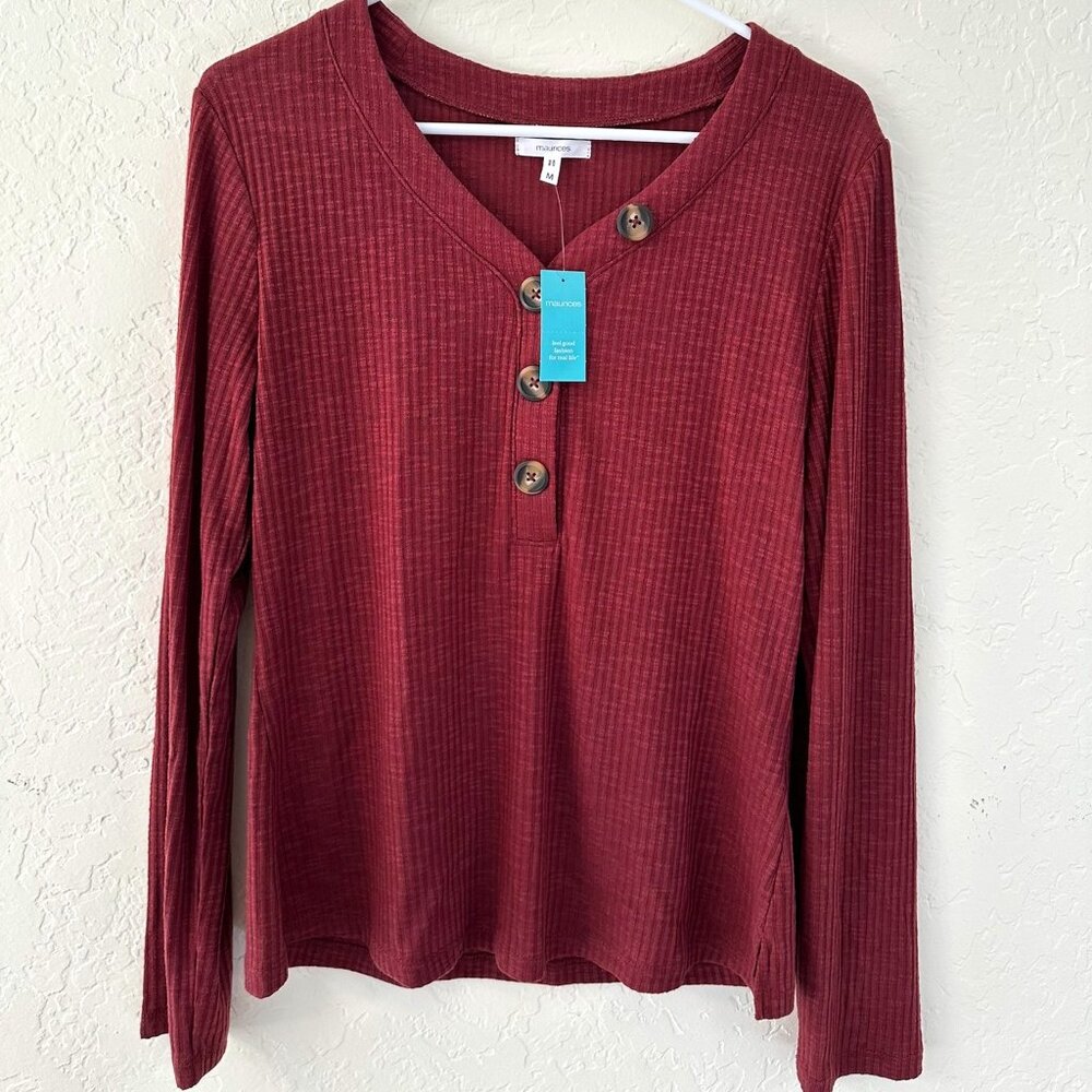 Maurices Long Sleeved Maroon Shirt